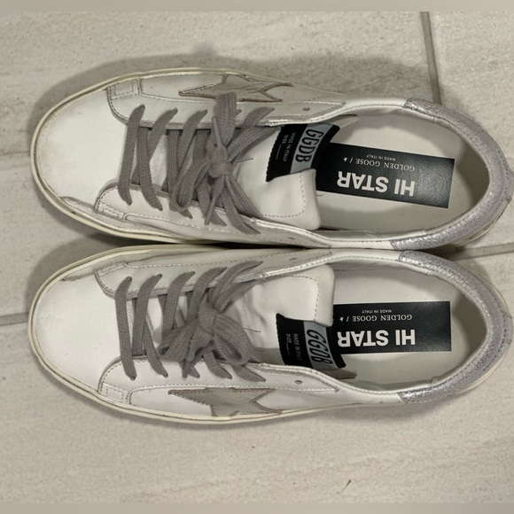 Golden goose  Hi Star with star and metallic silver heel IT 38 - Picture 3 of 6